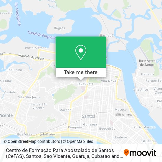 Mapa Centro de Formação Para Apostolado de Santos (CeFAS)