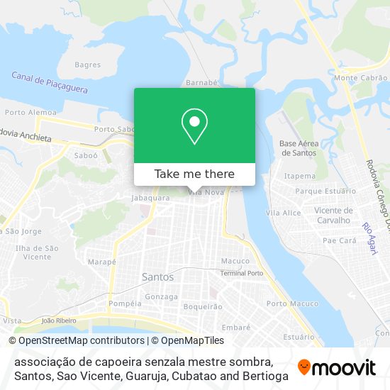 Mapa associação de capoeira senzala mestre sombra