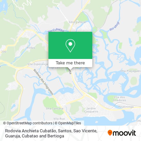 Mapa Rodovia Anchieta Cubatão