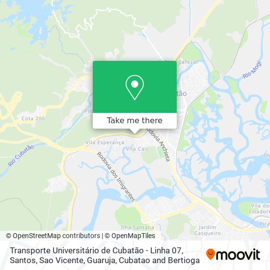 Transporte Universitário de Cubatão - Linha 07 map