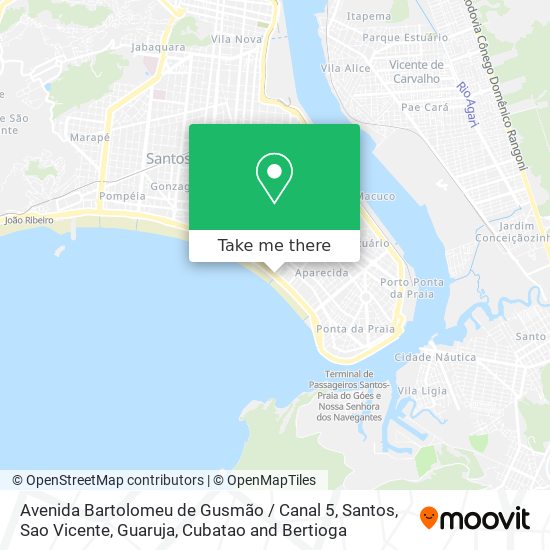 Mapa Avenida Bartolomeu de Gusmão / Canal 5