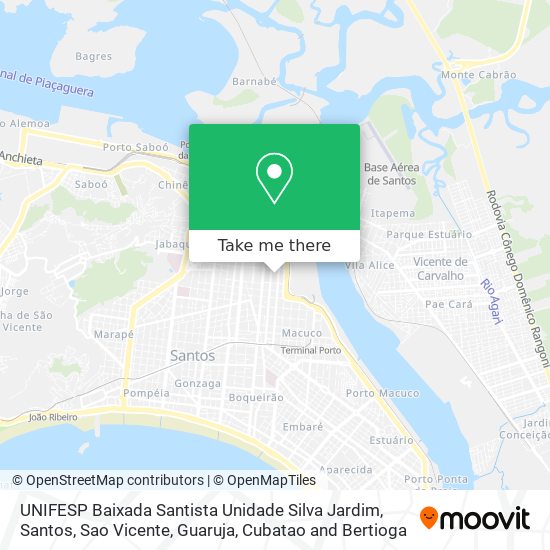 UNIFESP Baixada Santista Unidade Silva Jardim map