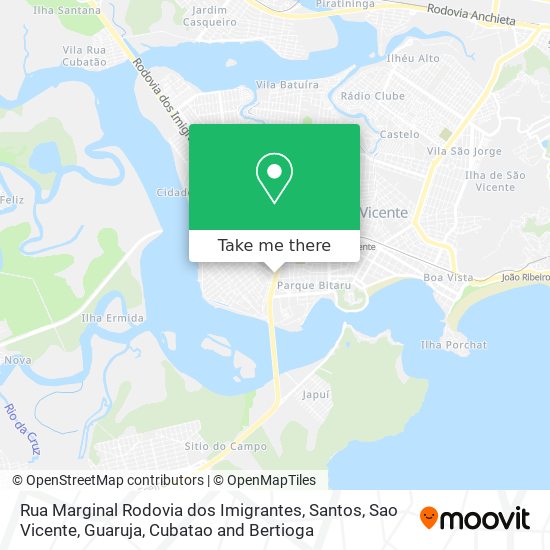 Mapa Rua Marginal Rodovia dos Imigrantes