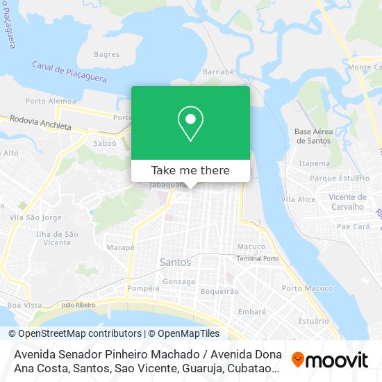 Mapa Avenida Senador Pinheiro Machado / Avenida Dona Ana Costa