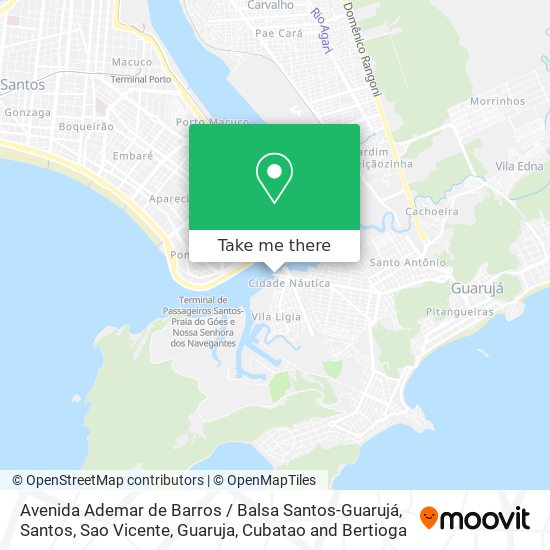 Avenida Ademar de Barros / Balsa Santos-Guarujá map