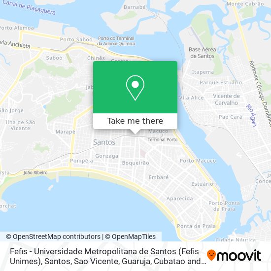 Fefis - Universidade Metropolitana de Santos (Fefis Unimes) map