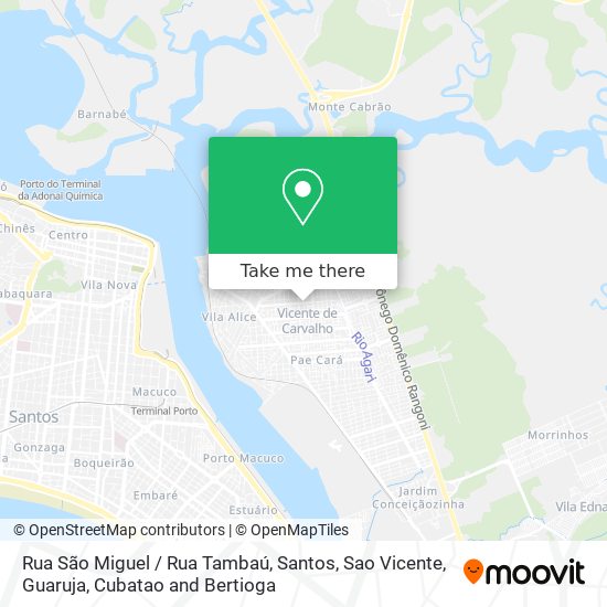 Mapa Rua São Miguel / Rua Tambaú