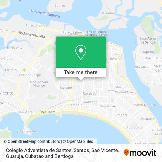 Mapa Colégio Adventista de Santos