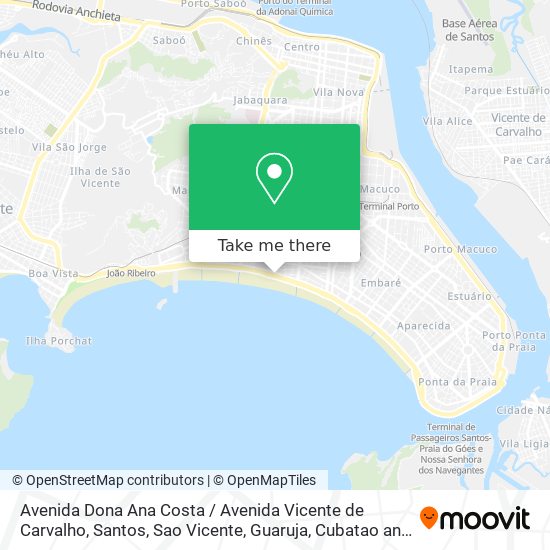 Mapa Avenida Dona Ana Costa / Avenida Vicente de Carvalho