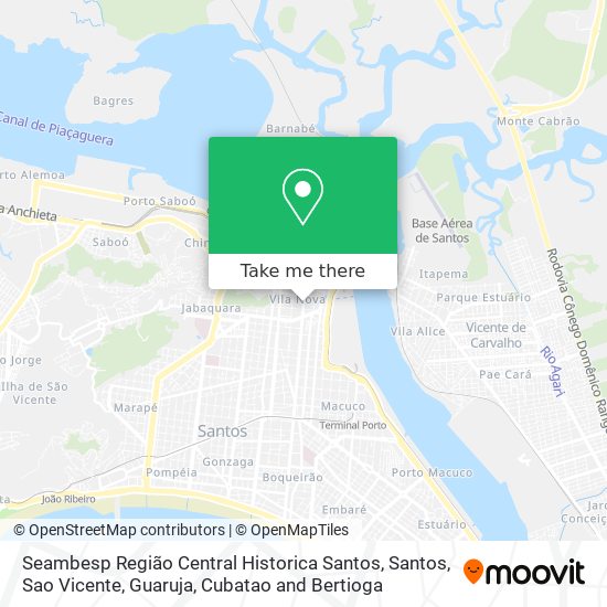 Seambesp Região Central Historica Santos map
