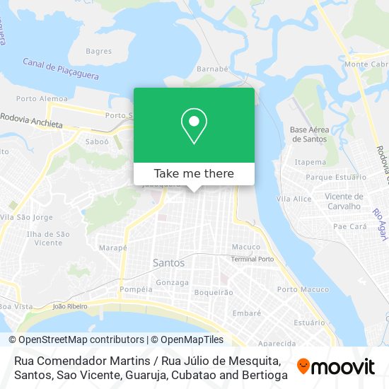 Mapa Rua Comendador Martins / Rua Júlio de Mesquita