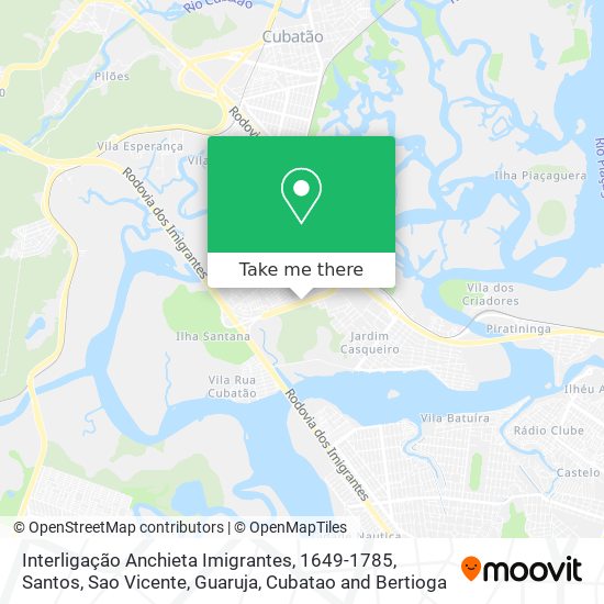 Interligação Anchieta Imigrantes, 1649-1785 map