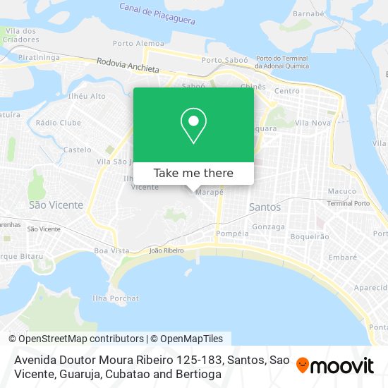 Mapa Avenida Doutor Moura Ribeiro 125-183