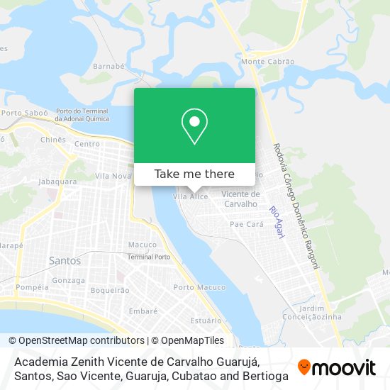 Academia Zenith Vicente de Carvalho Guarujá map