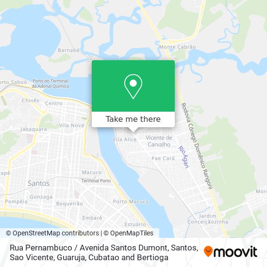 Mapa Rua Pernambuco / Avenida Santos Dumont