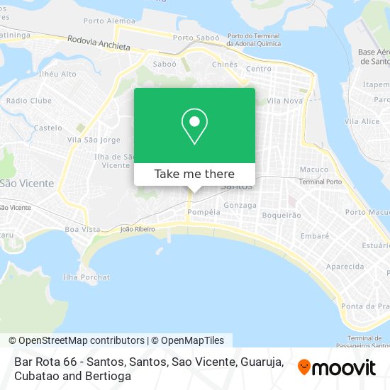 Bar Rota 66 - Santos map