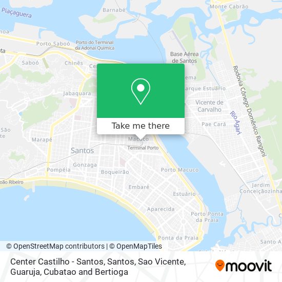 Mapa Center Castilho - Santos