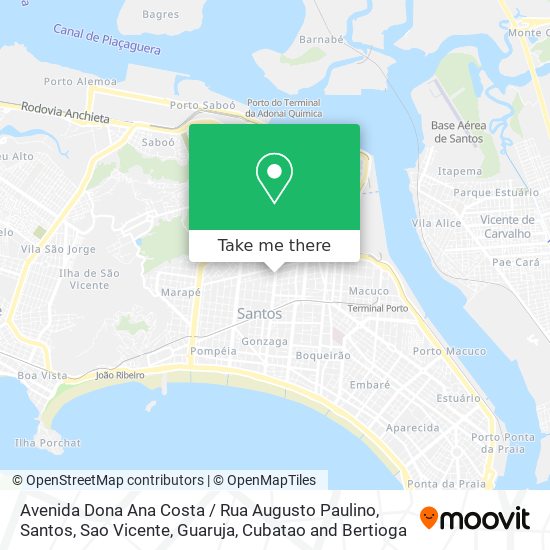 Mapa Avenida Dona Ana Costa / Rua Augusto Paulino