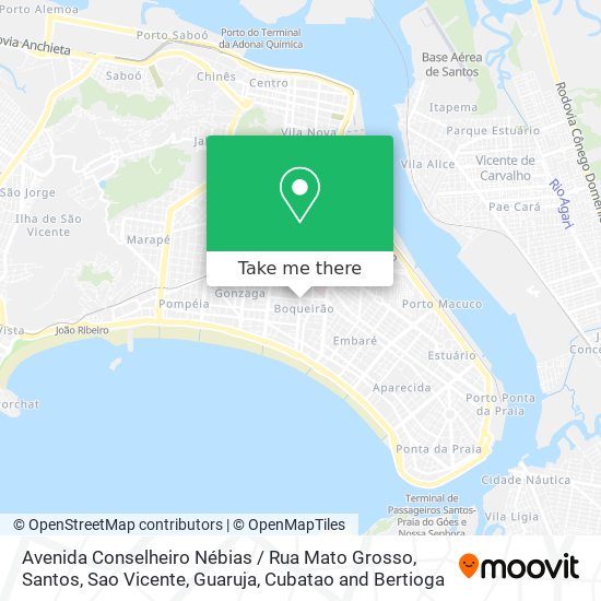 Mapa Avenida Conselheiro Nébias / Rua Mato Grosso