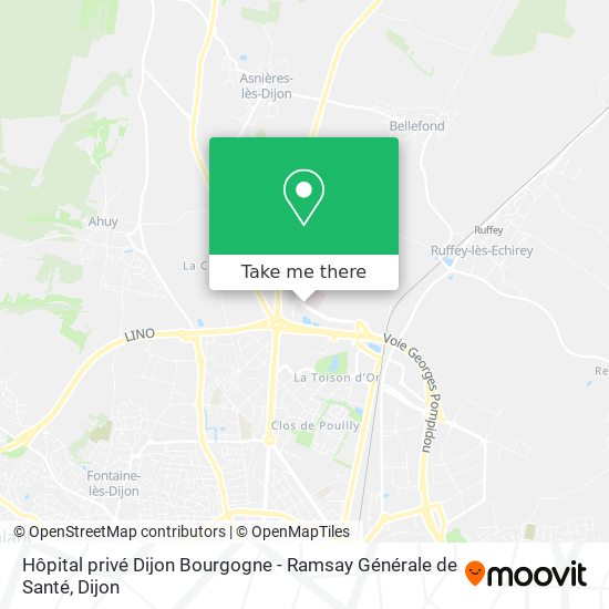 Hôpital privé Dijon Bourgogne - Ramsay Générale de Santé map