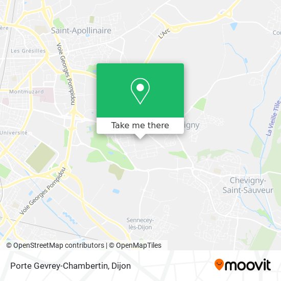 Mapa Porte Gevrey-Chambertin
