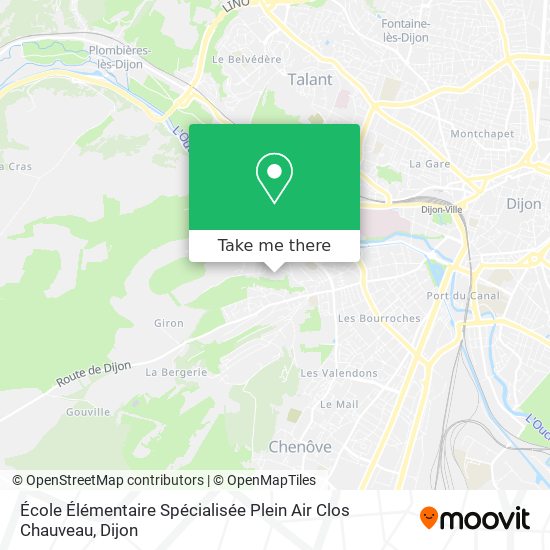 Mapa École Élémentaire Spécialisée Plein Air Clos Chauveau