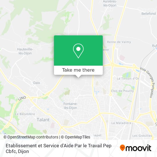 Etablissement et Service d'Aide Par le Travail Pep Cbfc map