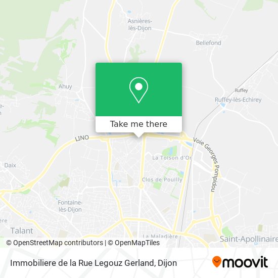 Immobiliere de la Rue Legouz Gerland map