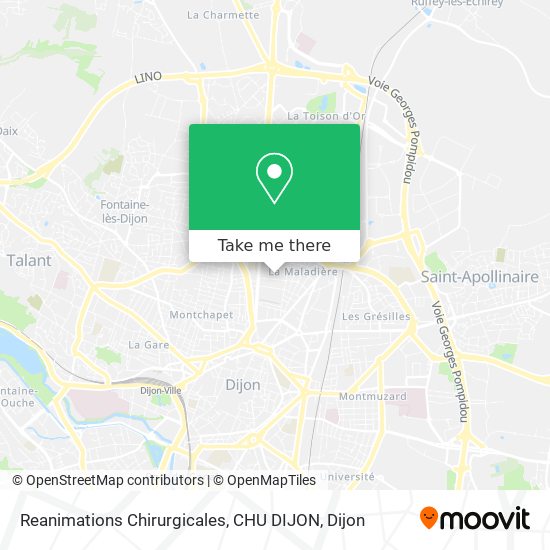 Reanimations Chirurgicales, CHU DIJON map