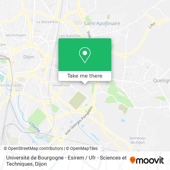 Mapa Université de Bourgogne - Esirem / Ufr - Sciences et Techniques