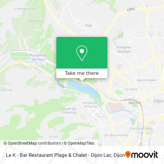 Mapa Le K - Bar Restaurant Plage & Chalet - Dijon Lac