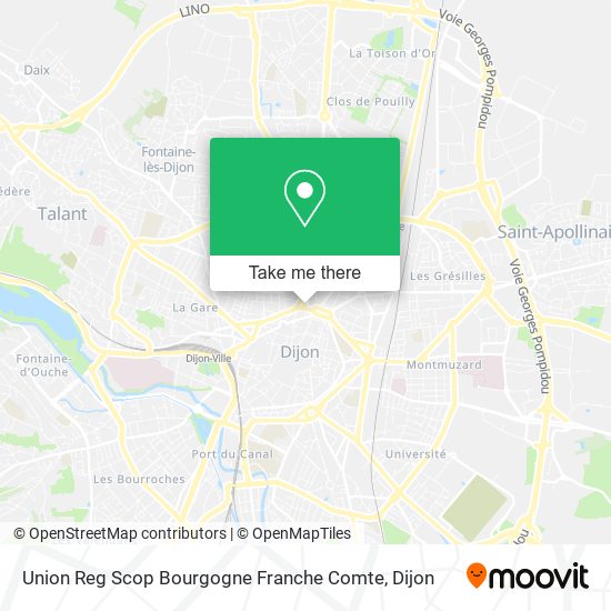 Mapa Union Reg Scop Bourgogne Franche Comte