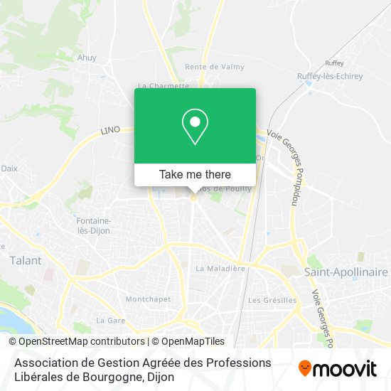 Mapa Association de Gestion Agréée des Professions Libérales de Bourgogne