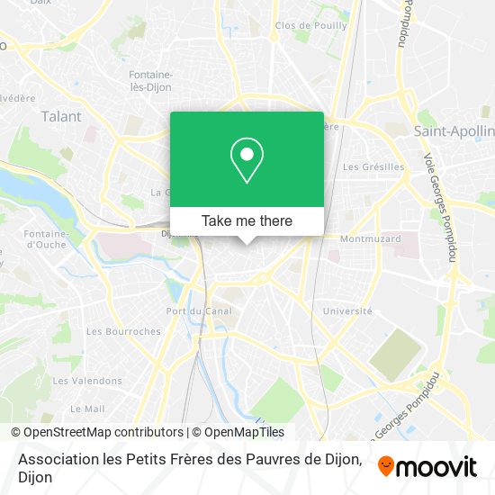 Mapa Association les Petits Frères des Pauvres de Dijon
