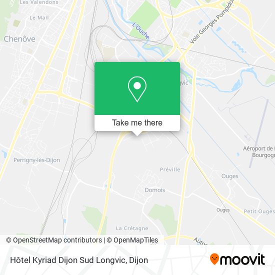 Hôtel Kyriad Dijon Sud Longvic map