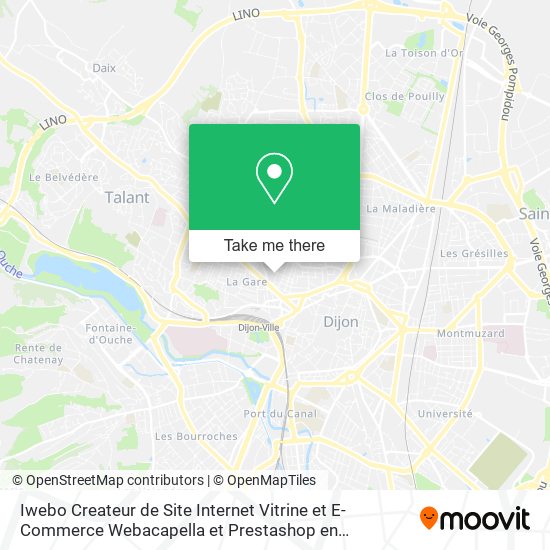 Iwebo Createur de Site Internet Vitrine et E-Commerce Webacapella et Prestashop en Bourgogne à Dijo map