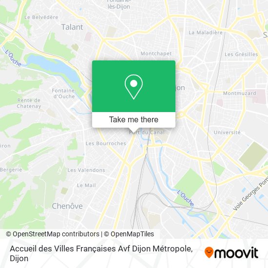Mapa Accueil des Villes Françaises Avf Dijon Métropole