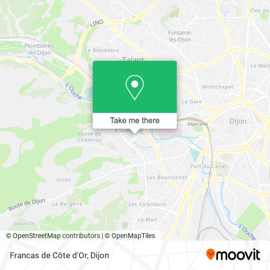 Francas de Côte d'Or map