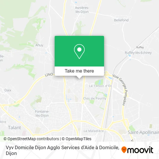 Vyv Domicile Dijon Agglo Services d'Aide à Domicile map