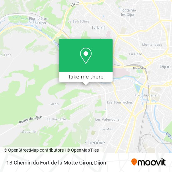 Mapa 13 Chemin du Fort de la Motte Giron