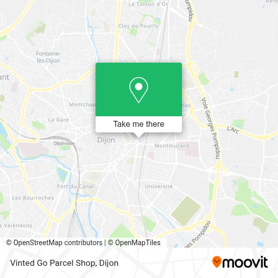 Vinted Go Parcel Shop map