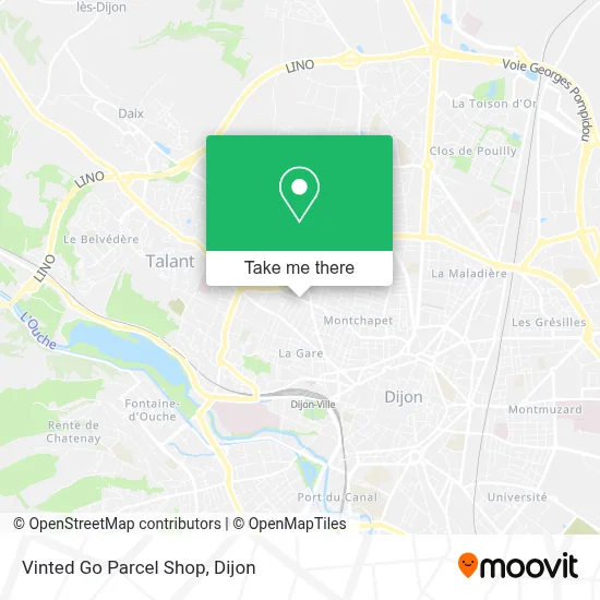 Vinted Go Parcel Shop map