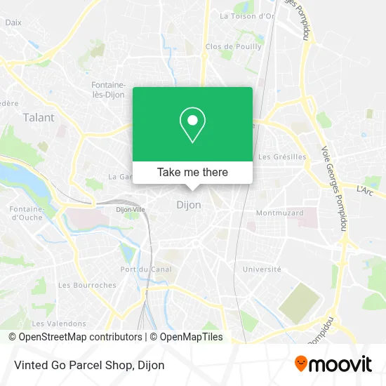 Vinted Go Parcel Shop map