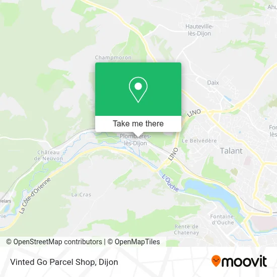Vinted Go Parcel Shop map
