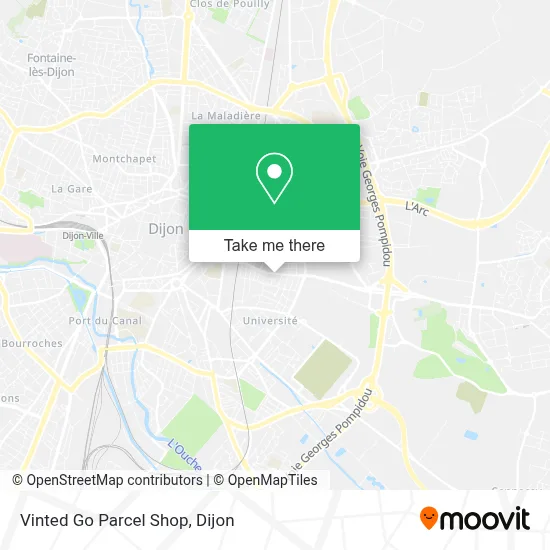 Vinted Go Parcel Shop map