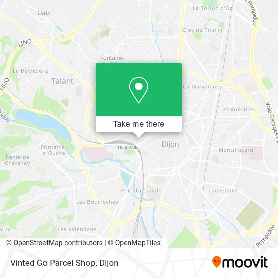 Vinted Go Parcel Shop map