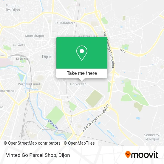Vinted Go Parcel Shop map