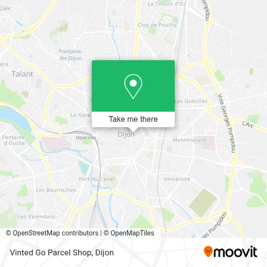 Vinted Go Parcel Shop map