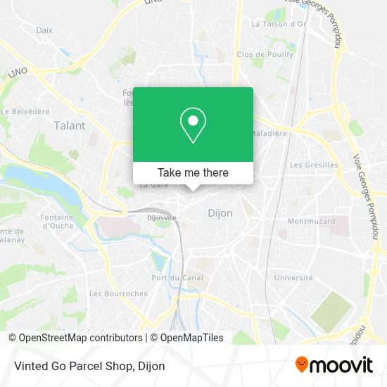 Vinted Go Parcel Shop map