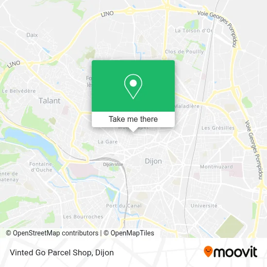 Vinted Go Parcel Shop map